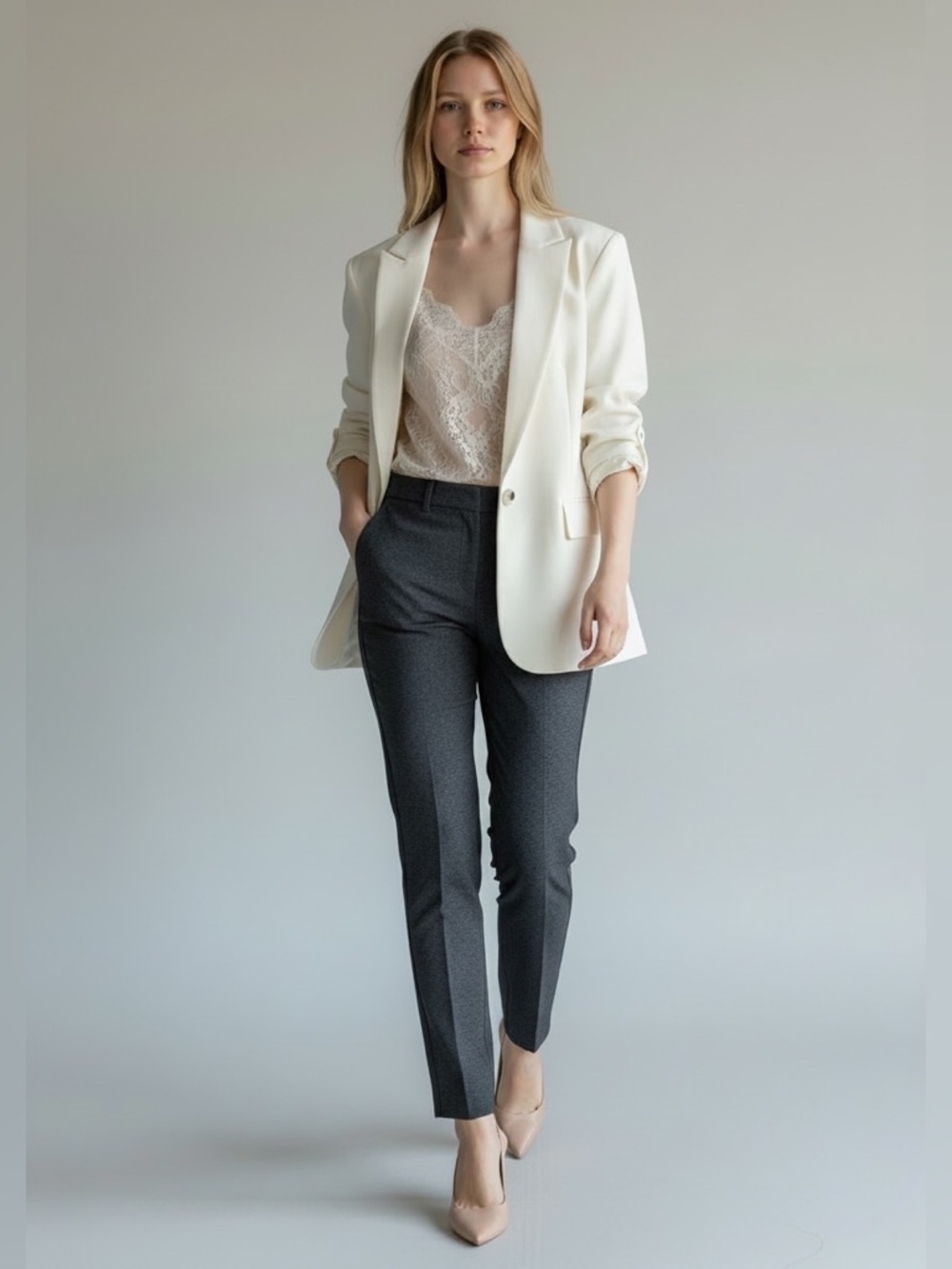 Ricki’s Black Slim Straight Leg Pant Cigarette Trousers Ponte Stretch Size 2